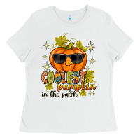 White Coolest Pumpkin In The Patch Ladies Tee - texasbilliewilder