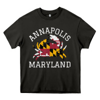 Asphalt Annapolis Maryland Crab State Flag Home Travel Vintage Heavy Core Tee - longCreatives