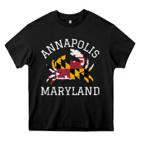 Black Annapolis Maryland Crab State Flag Home Travel Vintage Heavy Core Tee - longCreatives