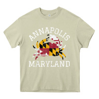 Mossy Annapolis Maryland Crab State Flag Home Travel Vintage Heavy Core Tee - longCreatives