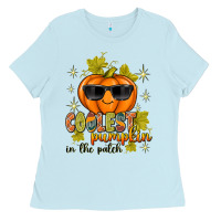 Baby Blue Coolest Pumpkin In The Patch Ladies Tee - texasbilliewilder