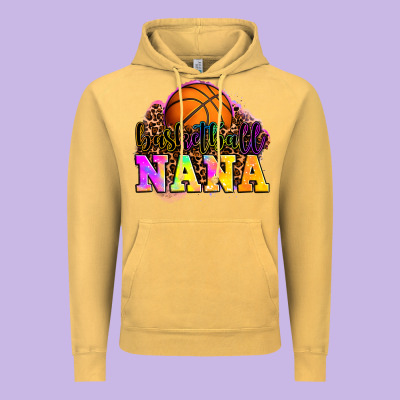 Basketball Nana Vintage Hoodie Designed By Oliviacreatesart