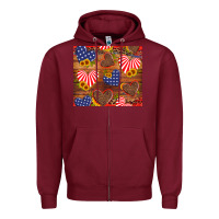 Burgundy america heart Zipper Hoodie - Artiststas