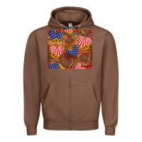 Chestnut america heart Zipper Hoodie - Artiststas