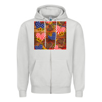 Dove Grey america heart Zipper Hoodie - Artiststas
