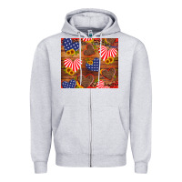 Heather Grey america heart Zipper Hoodie - Artiststas