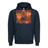 Navy america heart Zipper Hoodie - Artiststas