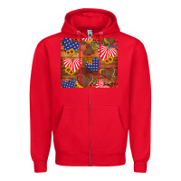 Red america heart Zipper Hoodie - Artiststas