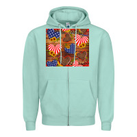 Seafoam america heart Zipper Hoodie - Artiststas