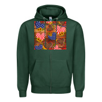 Sports Green america heart Zipper Hoodie - Artiststas