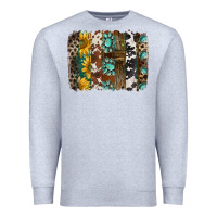 Heather Grey western handdrawn patterns brushstrokes Premium Sweatshirt - BarkalooDesign