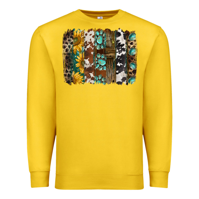 Western Handdrawn Patterns Brushstrokes Premium Sweatshirt by BarkalooDesign | Teevron