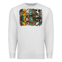 Oatmeal Heather western handdrawn patterns brushstrokes Premium Sweatshirt - BarkalooDesign