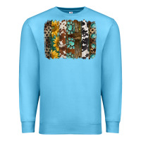 Ocean Blue western handdrawn patterns brushstrokes Premium Sweatshirt - BarkalooDesign