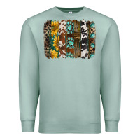 Seafoam western handdrawn patterns brushstrokes Premium Sweatshirt - BarkalooDesign