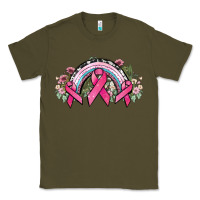 Army Green Cancer ribbon rainbow Cancer Awareness Classic Tee - HowdyJamesFarm