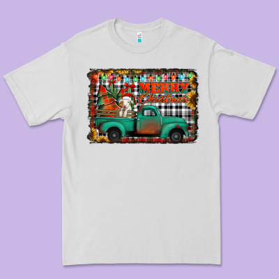 Merry Christmas Farm Truck Premium Tee Designed By Jasminsmagicworld