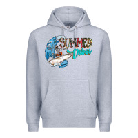 Heather Grey Summer Vibes Premium Hoodie - CowhideDigitalArt