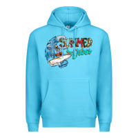 Ocean Blue Summer Vibes Premium Hoodie - CowhideDigitalArt