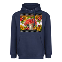 Navy ladybug mushrooms Heavyweight Hoodie - BarkalooDesign