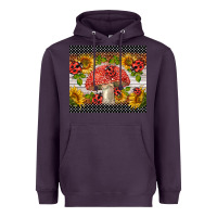 Plum ladybug mushrooms Heavyweight Hoodie - BarkalooDesign