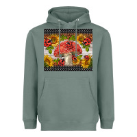 Sage ladybug mushrooms Heavyweight Hoodie - BarkalooDesign