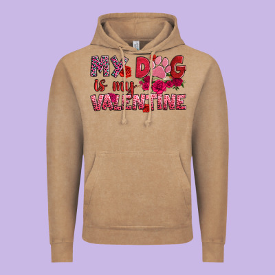 My Dog Is My Valentine Vintage Hoodie Designed By Oliviacreatesart