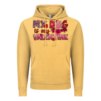 Vintage Mustard my dog is my valentine Vintage Hoodie - OliviaCreatesArt