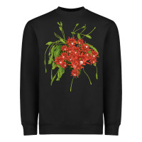 Black Red Orchid Cactus Heavyweight Sweatshirt - LillyAllenDesigns