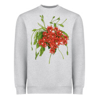 Heather Grey Red Orchid Cactus Heavyweight Sweatshirt - LillyAllenDesigns