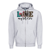 Heather Grey armed forces day love my soldier Zipper Hoodie - Artiststas