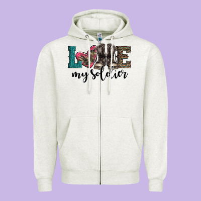 Armed Forces Day Love My Soldier Zipper Hoodie Designed By Artiststas