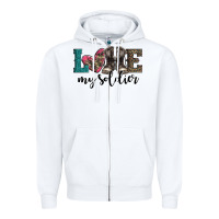 White armed forces day love my soldier Zipper Hoodie - Artiststas