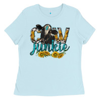 Baby Blue Cow Junkie with Cow Ladies Tee - texasbilliewilder