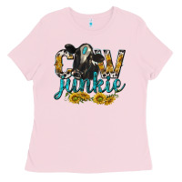 Bubblegum Pink Cow Junkie with Cow Ladies Tee - texasbilliewilder
