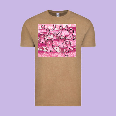 Ribbon  Breast Cancer Vintage Tee Designed By Cowgirlartshop