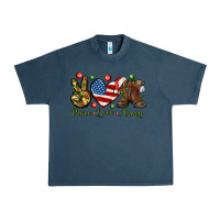 Midnight Navy Peace Love Army Christmas 4th of july Urban Heavy Tee - HowdyJamesFarm