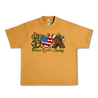 Peanut Butter Peace Love Army Christmas 4th of july Urban Heavy Tee - HowdyJamesFarm