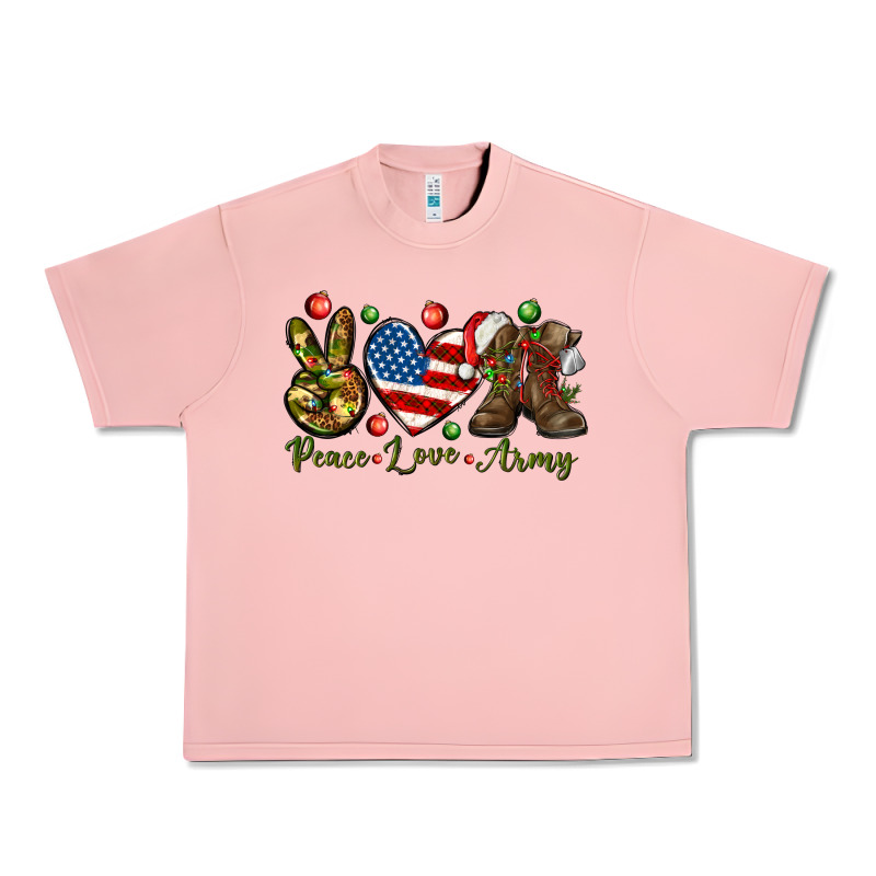 Peace Love Army Christmas 4th Of July Urban Heavy Tee by HowdyJamesFarm | Teevron