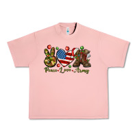 Salmon Peace Love Army Christmas 4th of july Urban Heavy Tee - HowdyJamesFarm