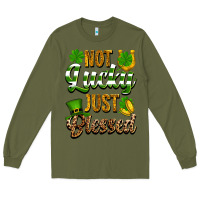 Army Green St. Patrick's Not lucky just blessed Long Sleeve Tee - OliviaCreatesArt