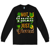 Black St. Patrick's Not lucky just blessed Long Sleeve Tee - OliviaCreatesArt