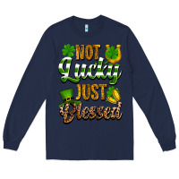 Navy St. Patrick's Not lucky just blessed Long Sleeve Tee - OliviaCreatesArt