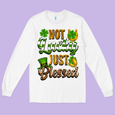 St. Patrick's Not Lucky Just Blessed Long Sleeve Tee Designed By Oliviacreatesart