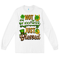 White St. Patrick's Not lucky just blessed Long Sleeve Tee - OliviaCreatesArt
