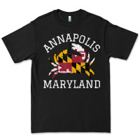 Black Annapolis Maryland Crab State Flag Home Travel Vintage Premium Tee - longCreatives