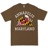 Cacao Annapolis Maryland Crab State Flag Home Travel Vintage Premium Tee - longCreatives