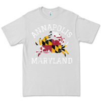 Dove Grey Annapolis Maryland Crab State Flag Home Travel Vintage Premium Tee - longCreatives
