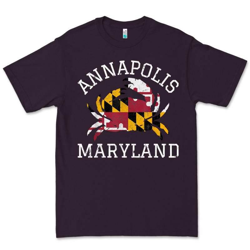 Annapolis Maryland Crab State Flag Home Travel Vintage Premium Tee by longCreatives | Teevron