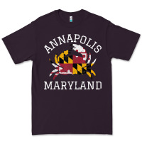 Plum Annapolis Maryland Crab State Flag Home Travel Vintage Premium Tee - longCreatives